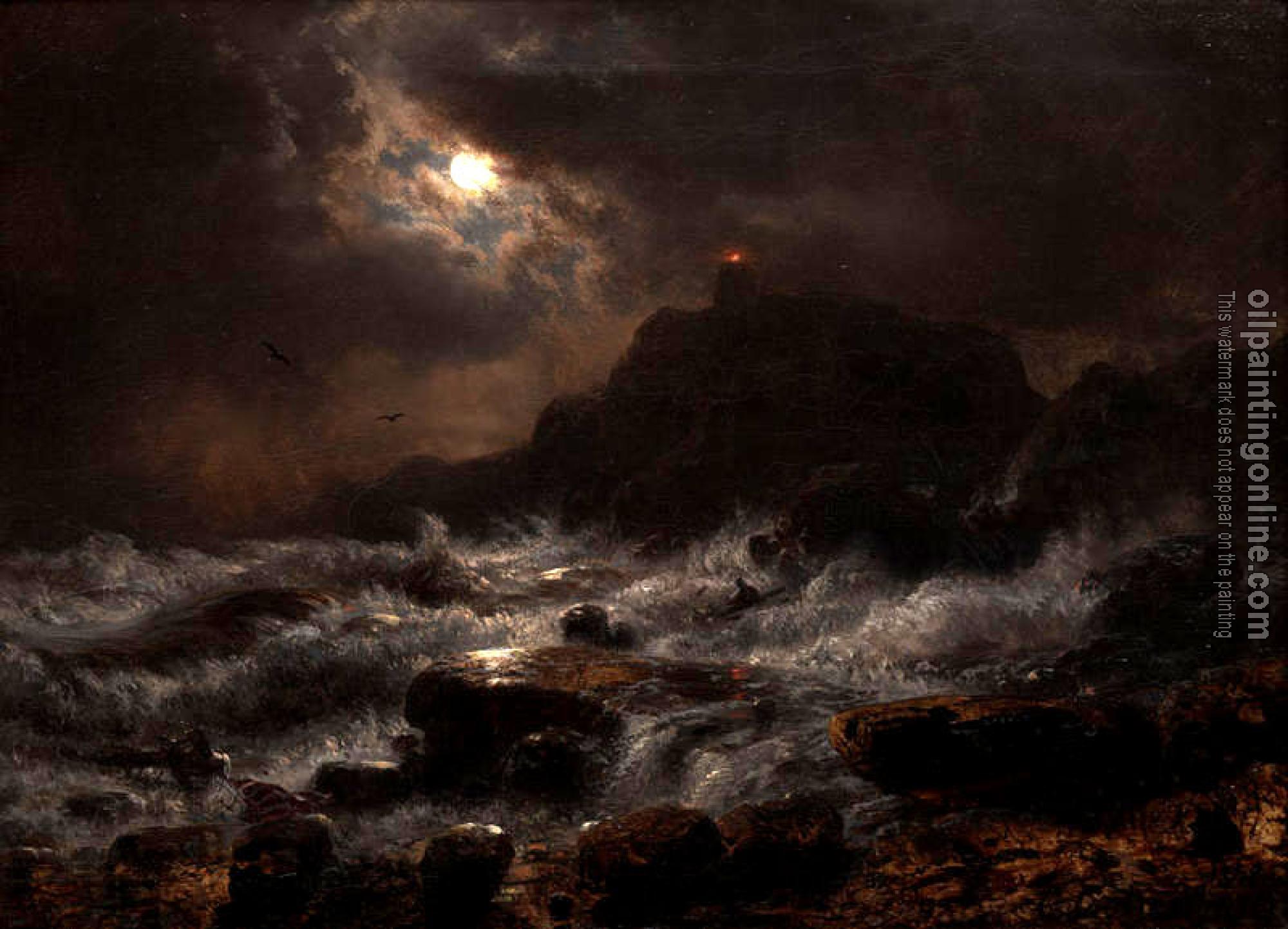 Achenbach, Andreas - Norwegian Coast by Moonlight